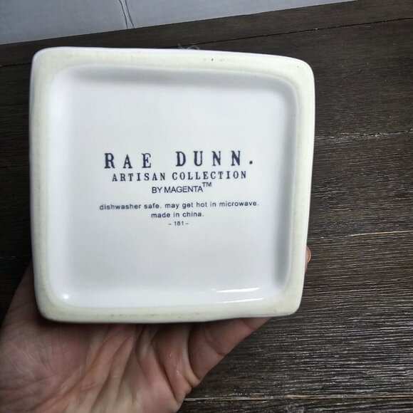 Rae Dunn Magenta Artisan Collection Salt Pig Cellar Box with Wooden Spoon - Picture 7 of 10